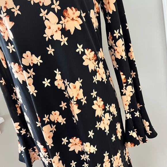 Cynthia Steffe Peach Floral Long Sleeve Dress - Picture 3 of 9